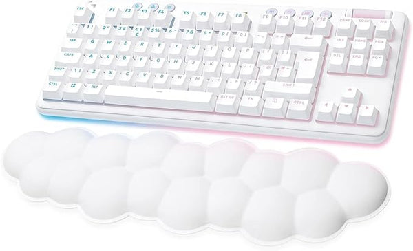 Logitech G715 Wireless Mechanical Gaming Keyboard with LIGHTSYNC RGB Lighting, LIGHTSPEED, Tactile Switches (GX Brown) and Keyboard Palm Rest, PC and Mac Compatible - White Mis