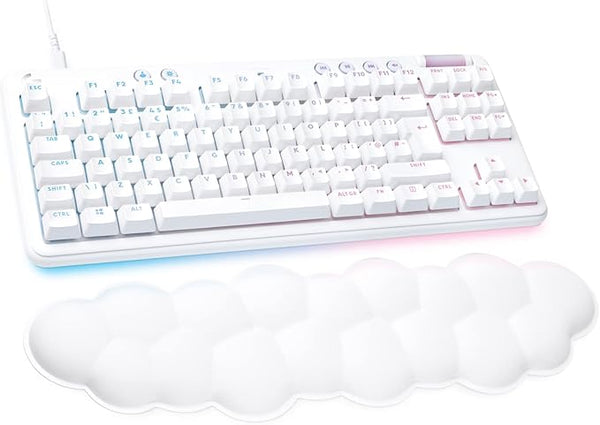 Logitech G713 Wired Mechanical Gaming Keyboard with LIGHTSYNC RGB Lighting, Tactile Switches (GX Brown) and Keyboard Palm Rest, PC and Mac Compatible - White Mist